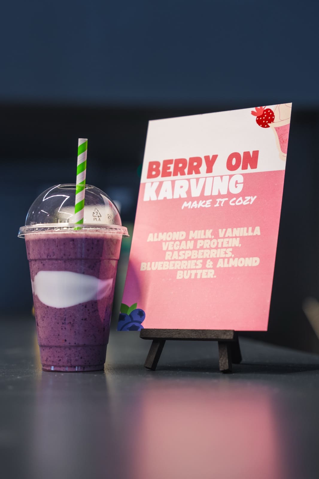 Berry On Karving — raspberries, blueberries and almond butter Berry On Karving — raspberries, blueberries and almond butter