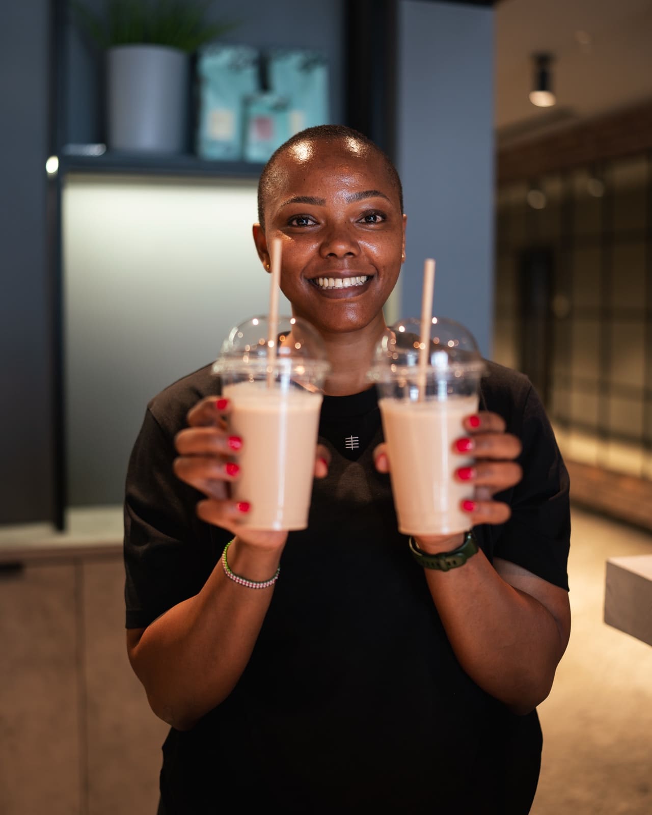 Freshly made protein shakes at the KARVE Café Freshly made protein shakes at the KARVE Café